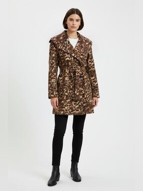Ambition Leopard Print Belted Trench Coat
Size XL
